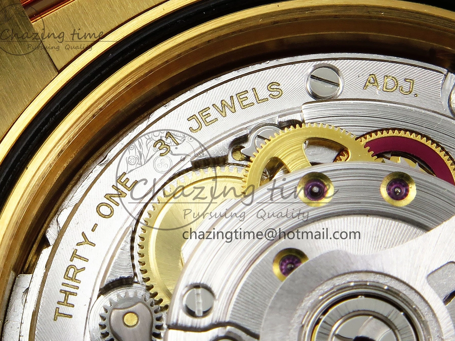 MiroTime 0105 WrinkleFree DayDate 40 228238 ARF 904L Steel YG Crystal Diamonds Bezel on President Bracelet VR 1550